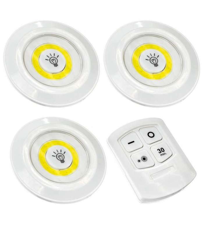 LED Light with Remote Control - Set of 3