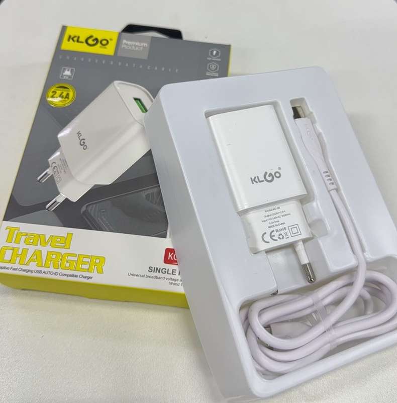 2.4A USB Wall Charger with Type C Cable - White