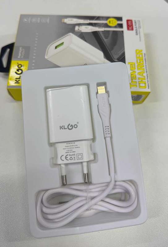 2.4A USB Port Phone Charger with iPhone Cable