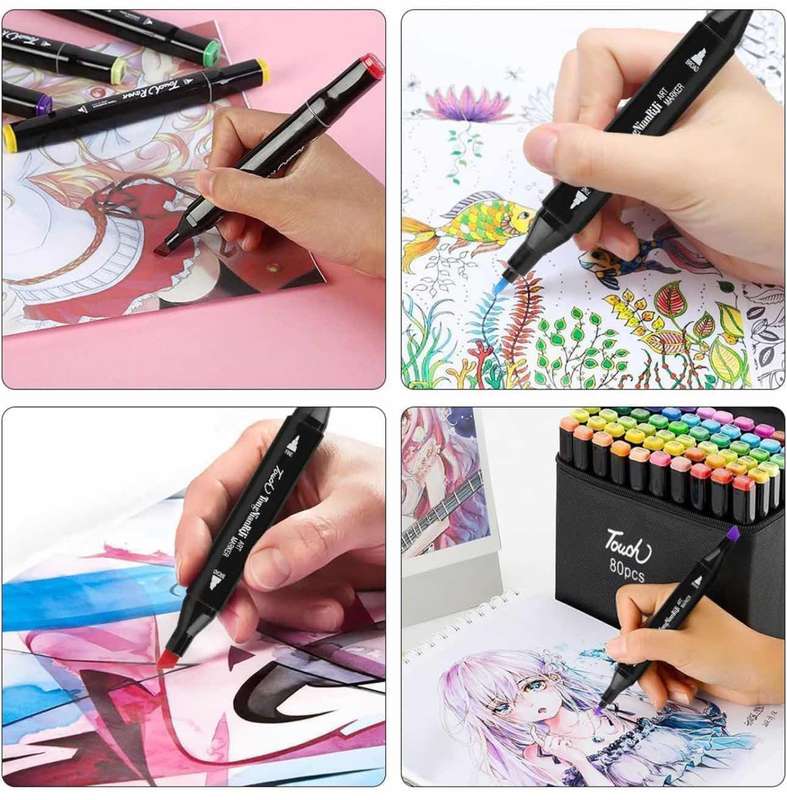 Double Sided Drawing Marker And Pen -60 pcs