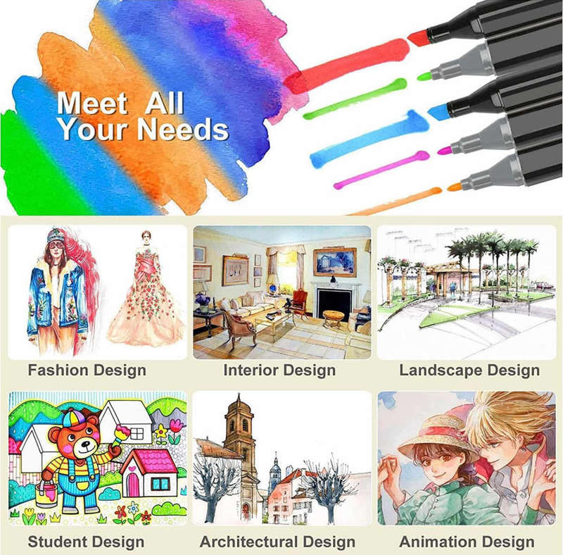 Double Sided Drawing Marker And Pen -60 pcs