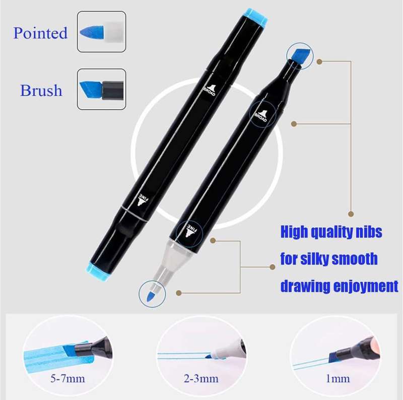 Double Sided Drawing Marker And Pen -60 pcs