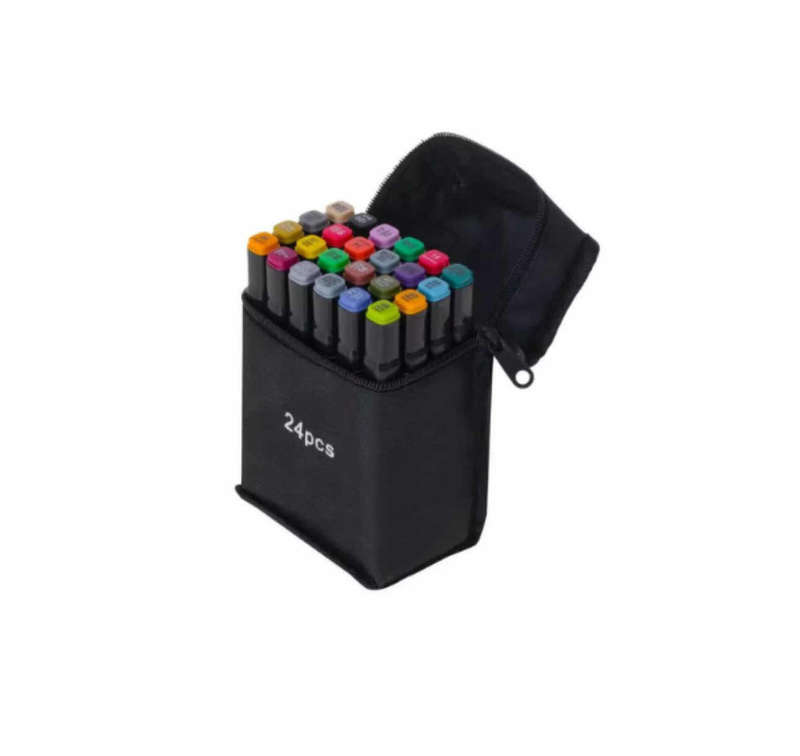 Dual Tip Art Markers Set for Kids, Adults, and Artists Sketch - 24 Colours