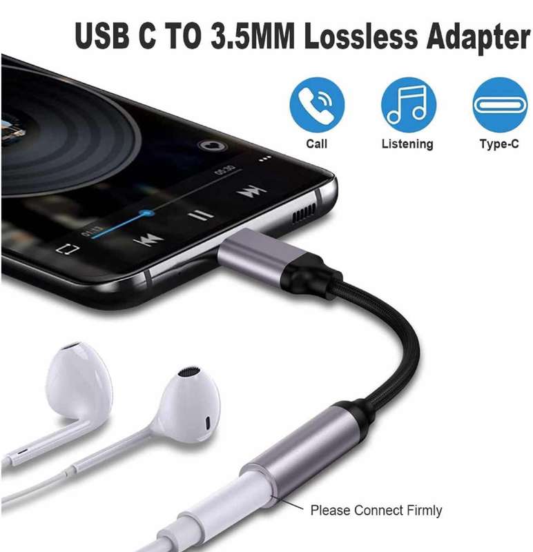 Type C to 3.5mm Audio Adapter Female Headphone Jack Adapter