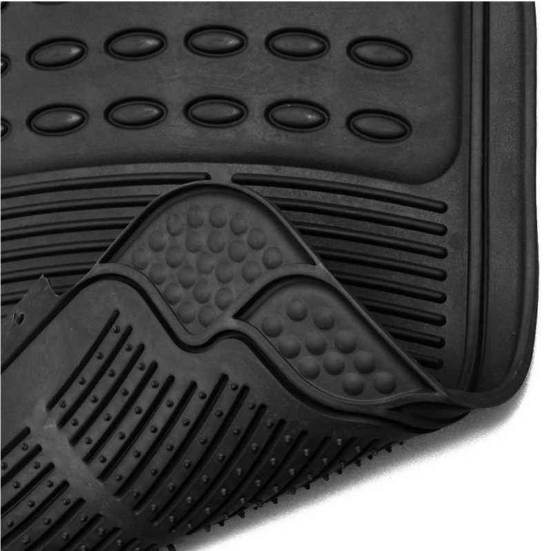 4 Pieces Universal Car Rubber Floor Mats (Black)