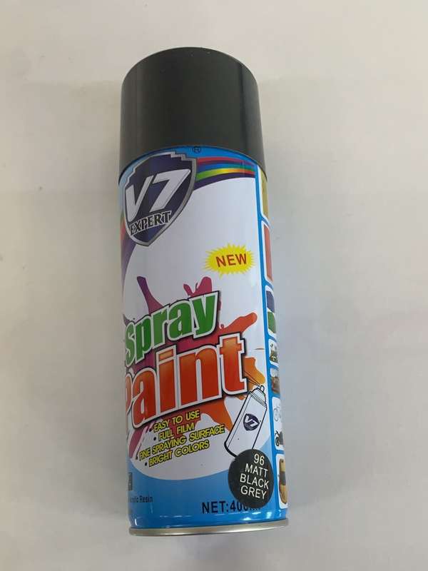V7 SPRAY PAINT 96 MATT BLACK GREY BLUE 400ML