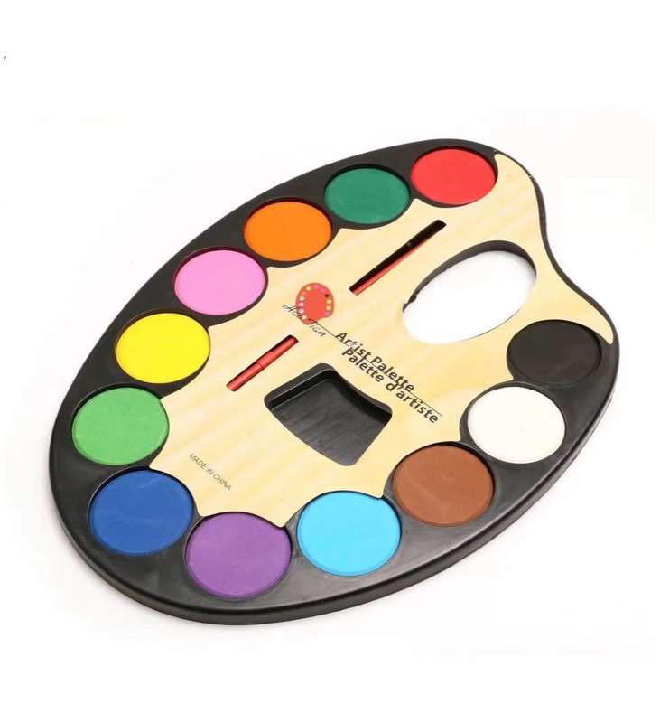 Watercolor Paint Set - Contains 12 Different Vibrant Colors