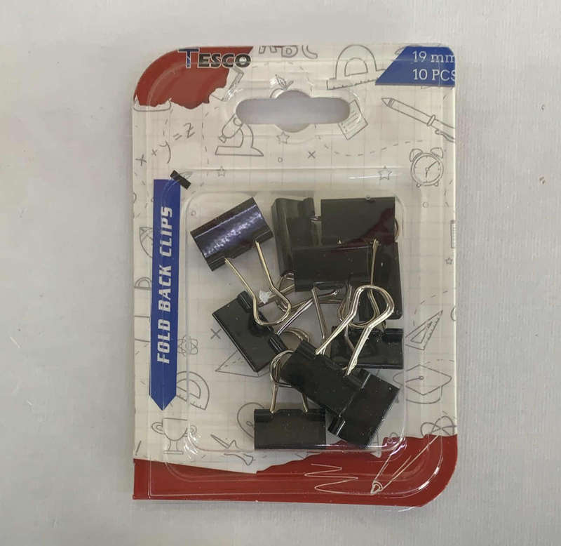 FOLD BLACK CLIPS 19MM(10PCS)