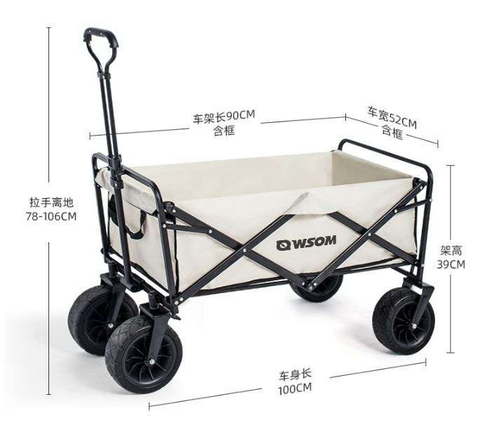 Anchor Heavy Duty Folding Utility Wagon Cart for Camping Outdoor Shopping