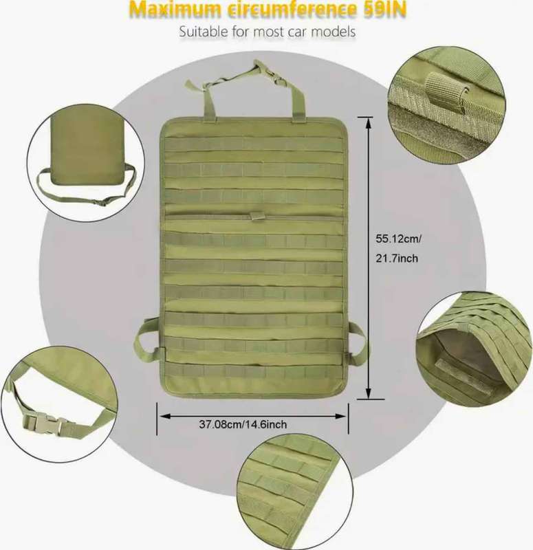 Multi-function Tactical Car Back Seat Hanging Pouch Organizer