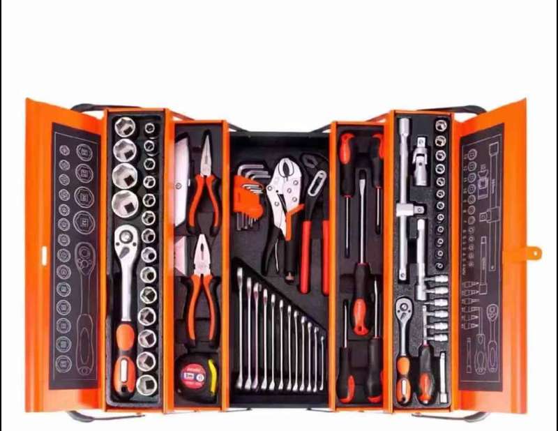 AIYI - 95 Piece Mechanic Tool Box / Tool Assortment - 5 Tray Tool Box Set