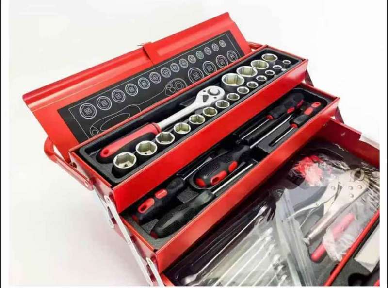AIYI - 95 Piece Mechanic Tool Box / Tool Assortment - 5 Tray Tool Box Set