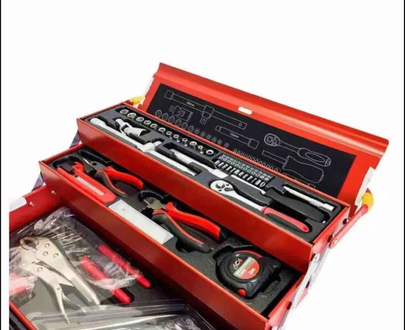 AIYI - 95 Piece Mechanic Tool Box / Tool Assortment - 5 Tray Tool Box Set