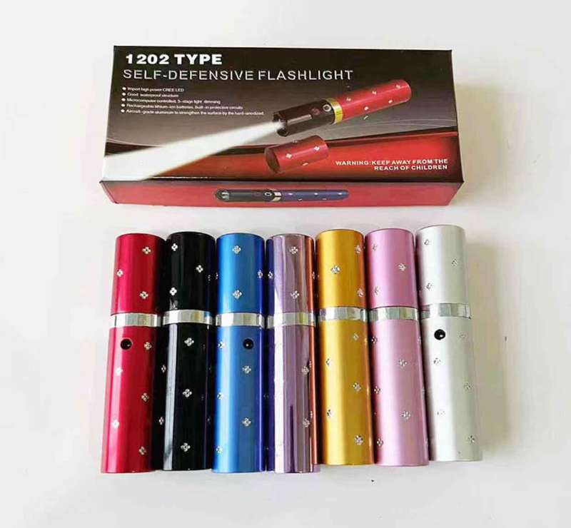 Mini Lipstick Self-Defensive Flashlight With Tazer