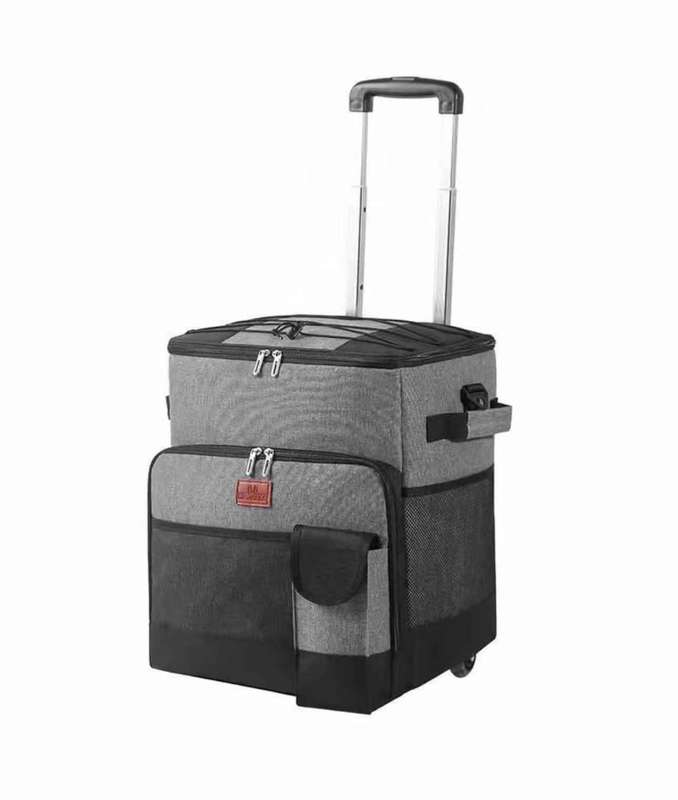 Foldable Insulated Trolley With Wheels Picnic Keep Warm Cooler Bento Bag