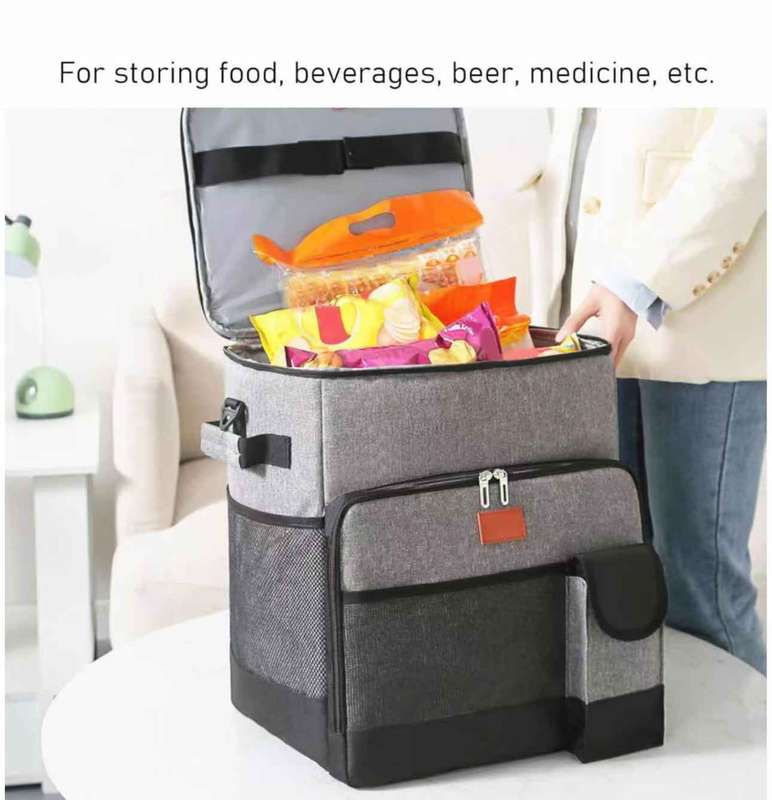 Foldable Insulated Trolley With Wheels Picnic Keep Warm Cooler Bento Bag
