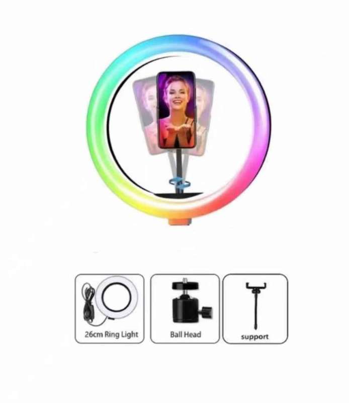 RGB Selfie Ring Light with Phone Holder 10INCH