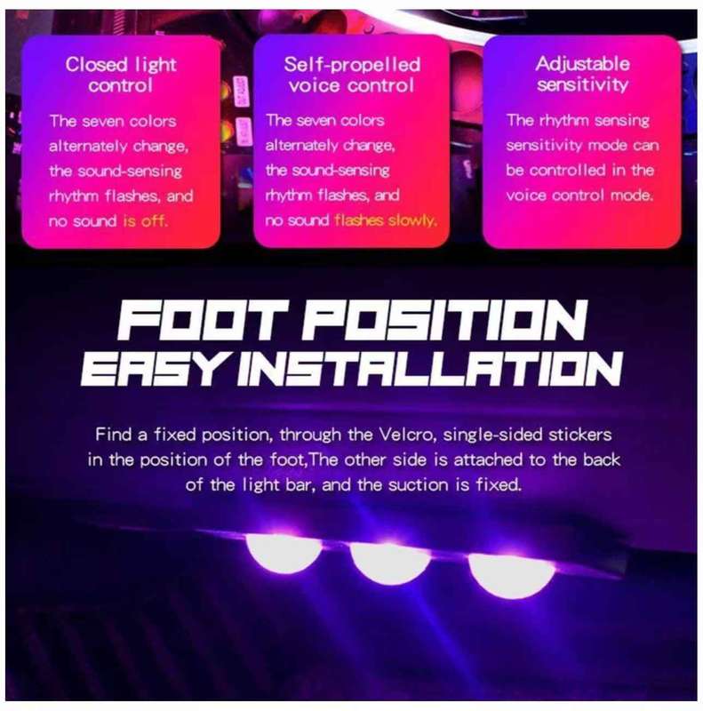 Interior LED Lamp Starlight Of Car Seat Bottom