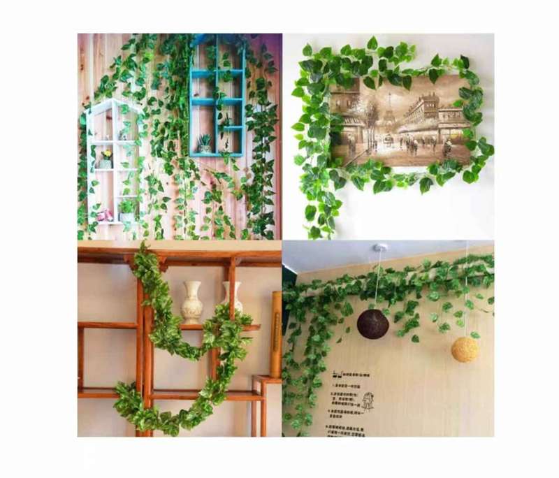 12 Strands Artificial Leaves Plants Vine Hanging Garland Wall Decor C
