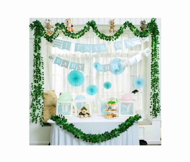 12 Strands Artificial Leaves Plants Vine Hanging Garland Wall Decor C