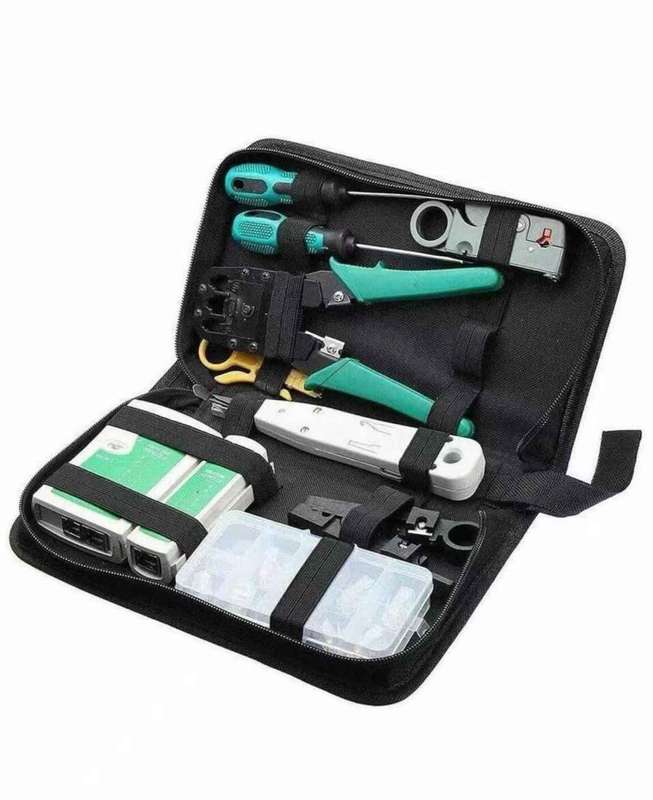 Tool Kit LAN Crimper Down Wire Stripper Cat5 6 RJ45 BAG PK