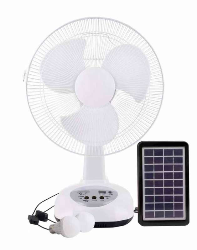 GD Times Rechargeable Solar Fan with LED Lights