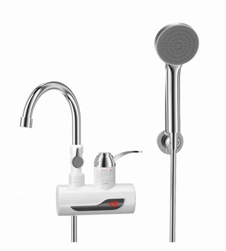 Electric Shower Water Instant,Water Faucet,Fast Heating Water Tap - Silver