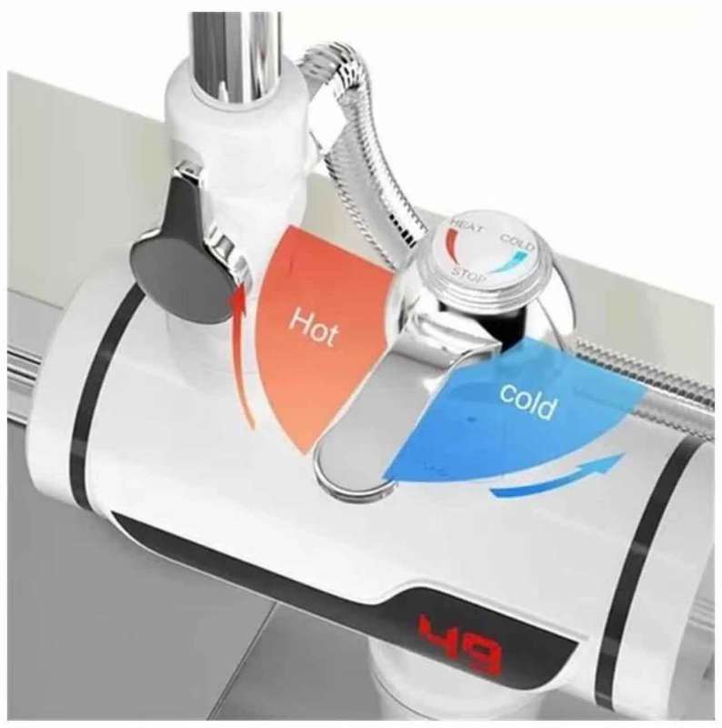 Electric Shower Water Instant,Water Faucet,Fast Heating Water Tap - Silver
