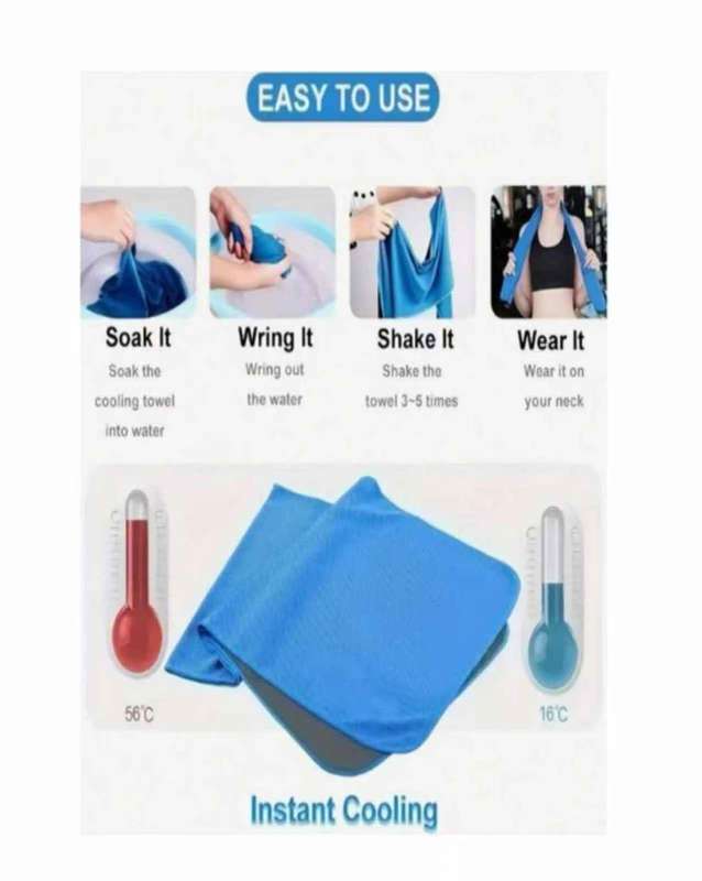 Cooling Fitness Ice Towel With Silicone Key Holder