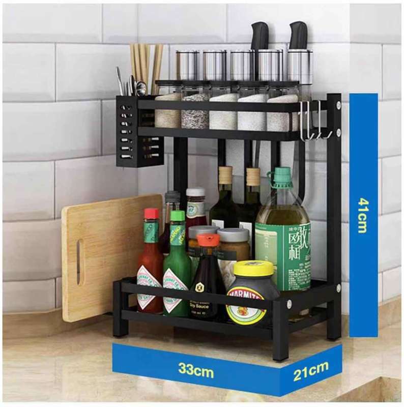 2 Level S/S Kitchen Counter Shelf Spice Rack