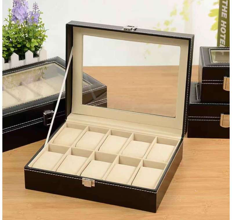 12 Slots - Leather Watch Storage Case/Visual Jewelry Storage Case