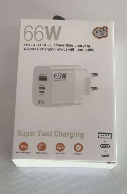 USB-C-USB-L CONVERTLBLE CHARGING FAST CHARGING 66W