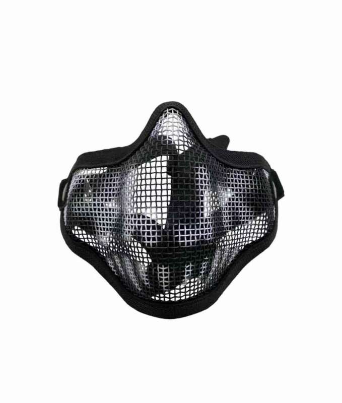 Skull Metal Mesh Lower Half Airsoft Mask - Black Skull