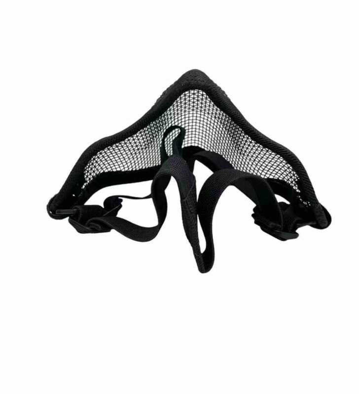 Skull Metal Mesh Lower Half Airsoft Mask - Black Skull
