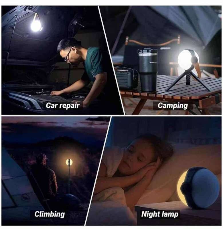 LED Hiking/ Desk Lamp Rechagable with 360 Lighting Stage