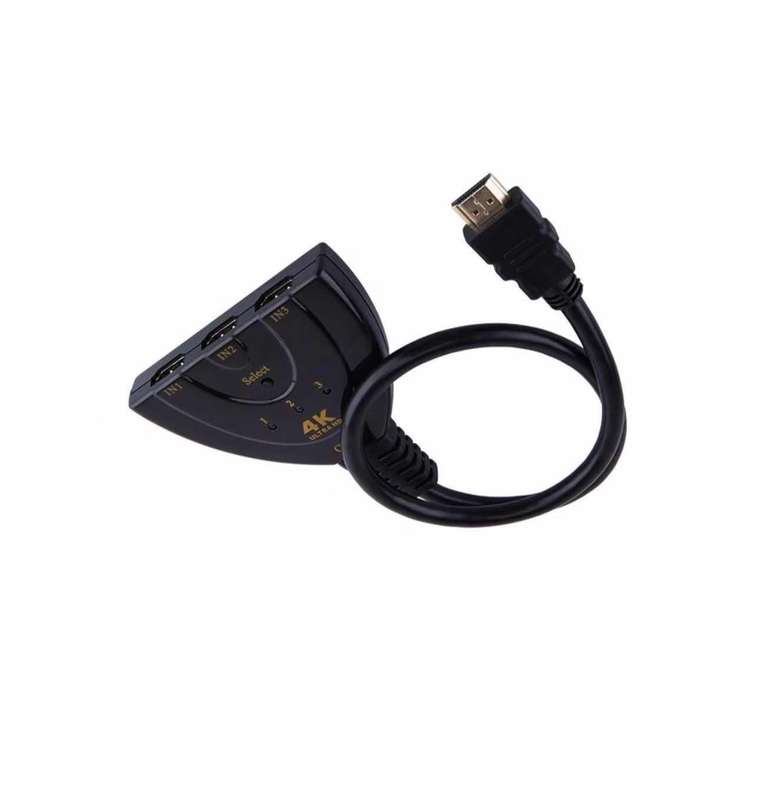 4K 60Hz 3-in-1 HDMI Switcher Box (Pigtail Cable) | Auto Switch