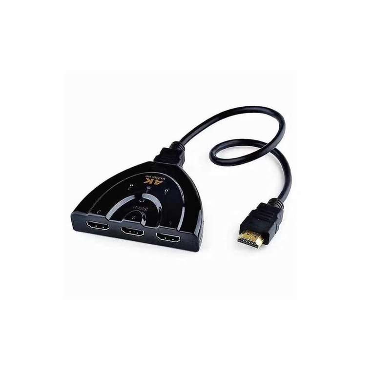 4K 60Hz 3-in-1 HDMI Switcher Box (Pigtail Cable) | Auto Switch