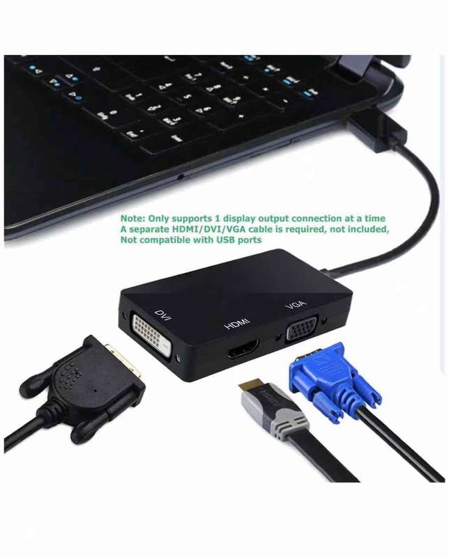 Displayport Dp to HDMI/DVI/VGA - 3-in-1 Adapter Converter