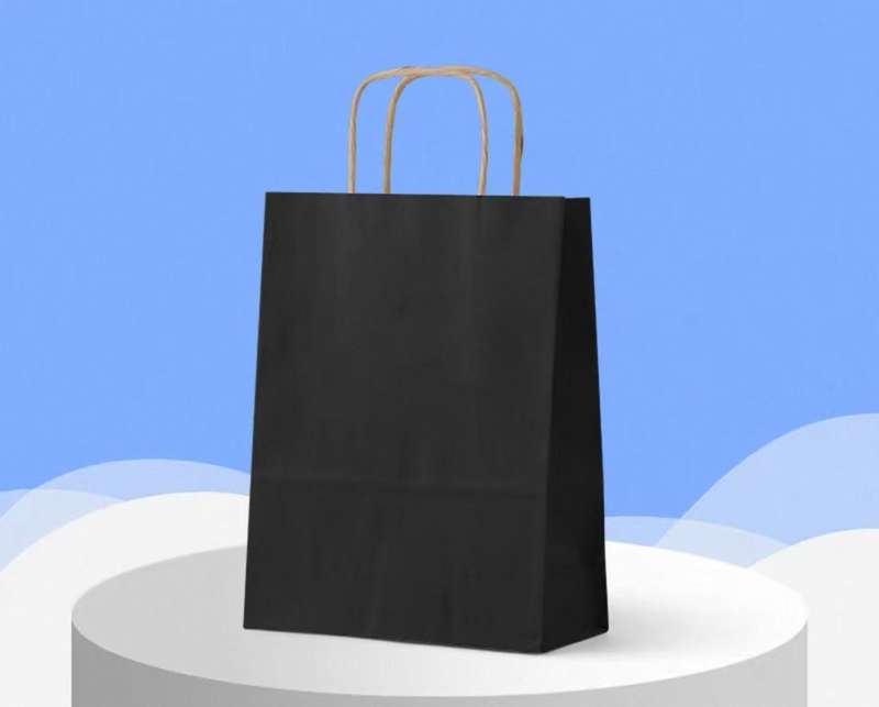 Kraft Paper Gift Bags(12 pcs / one pack - Black size : 21*27CM