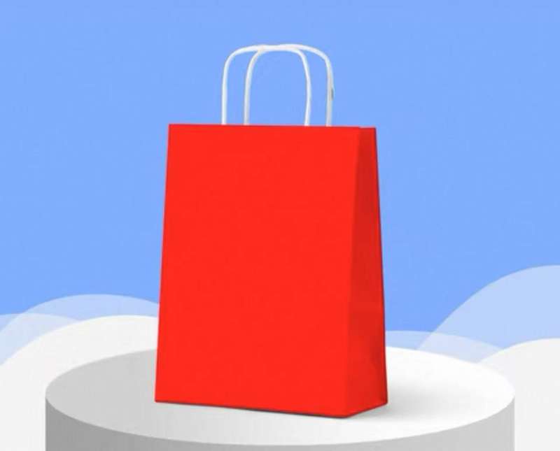 Kraft Paper Gift Bags(12 pcs / one pack - Red size : 21*27CM
