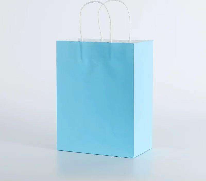 Kraft Paper Gift Bags(12 pcs / one pack - Blue size : 25*33CM