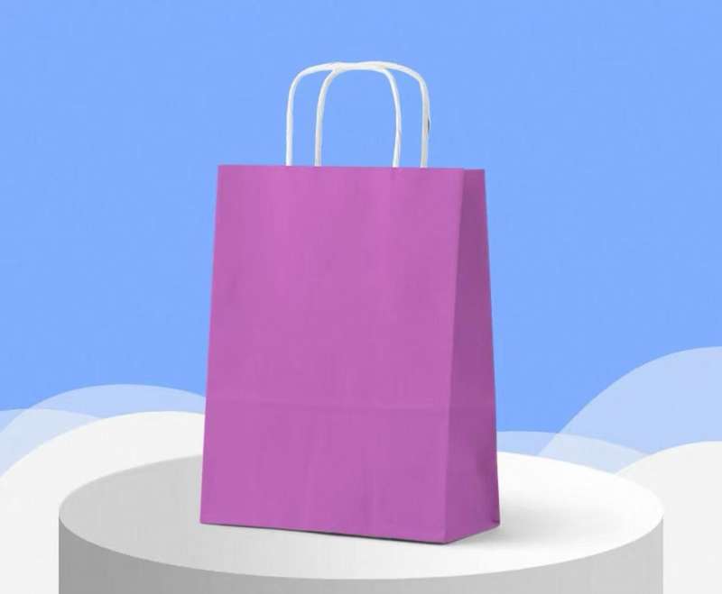 Kraft Paper Gift Bags(12 pcs / one pack - Purple size : 15*21CM