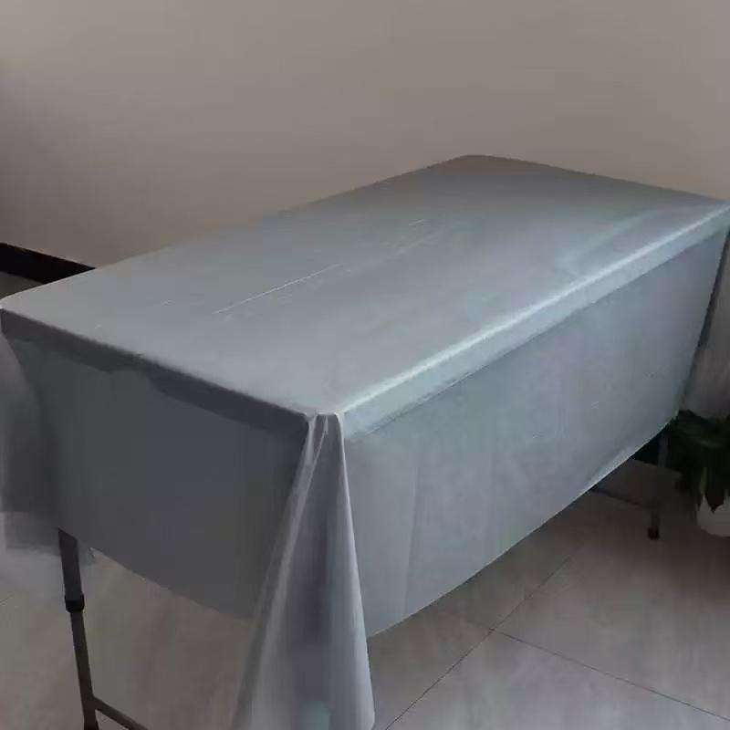 Disposable party tablecloth PE plastic cloth birthday desser size :137*183CM-Gray