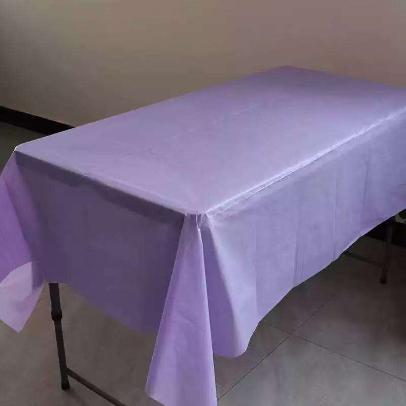 Disposable party tablecloth PE plastic cloth birthday desser size :137*183CM-Purple