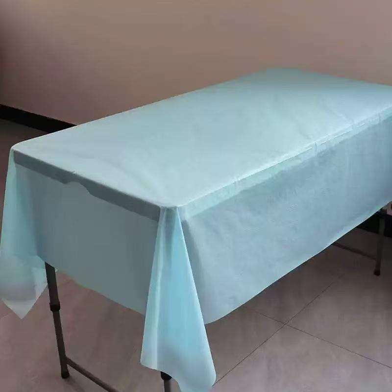 Disposable party tablecloth PE plastic cloth birthday desser size :137*183CM-Blue