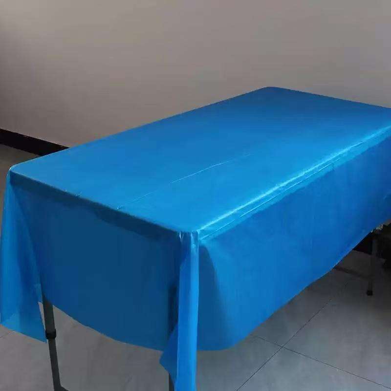 Disposable party tablecloth PE plastic cloth birthday desser size :137*183CM-dark blue