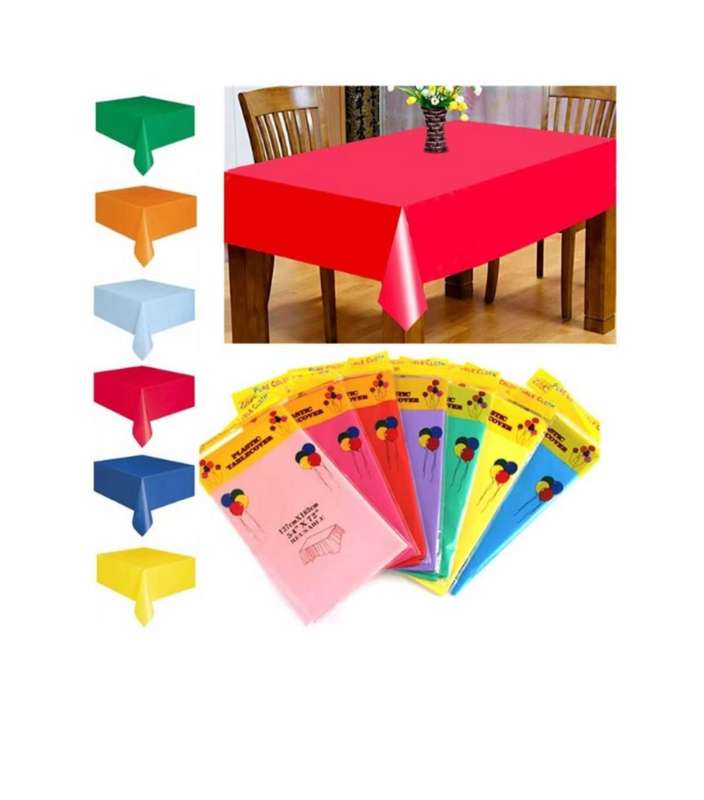 Disposable party tablecloth PE plastic cloth birthday desser size :137*183CM-White