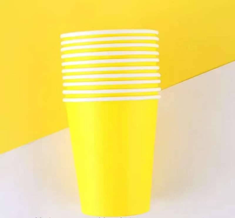 Party paper Cups - Yellow - 10 Piece Per Pack