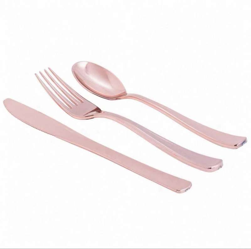 Party Plastic Cutlery Fork 10pcs - Rose Gold
