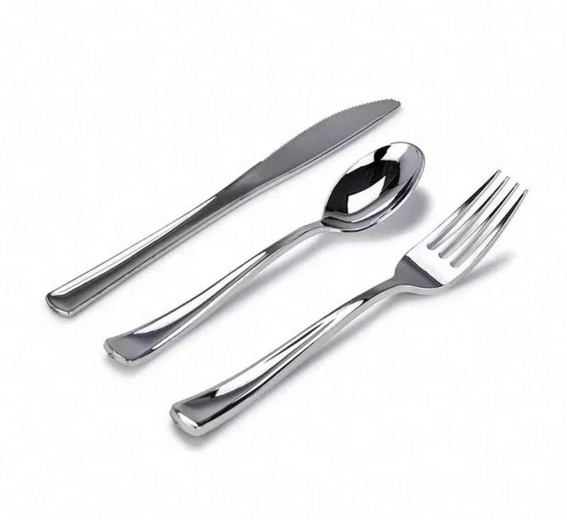 Party Plastic Cutlery Fork 10pcs - Silver
